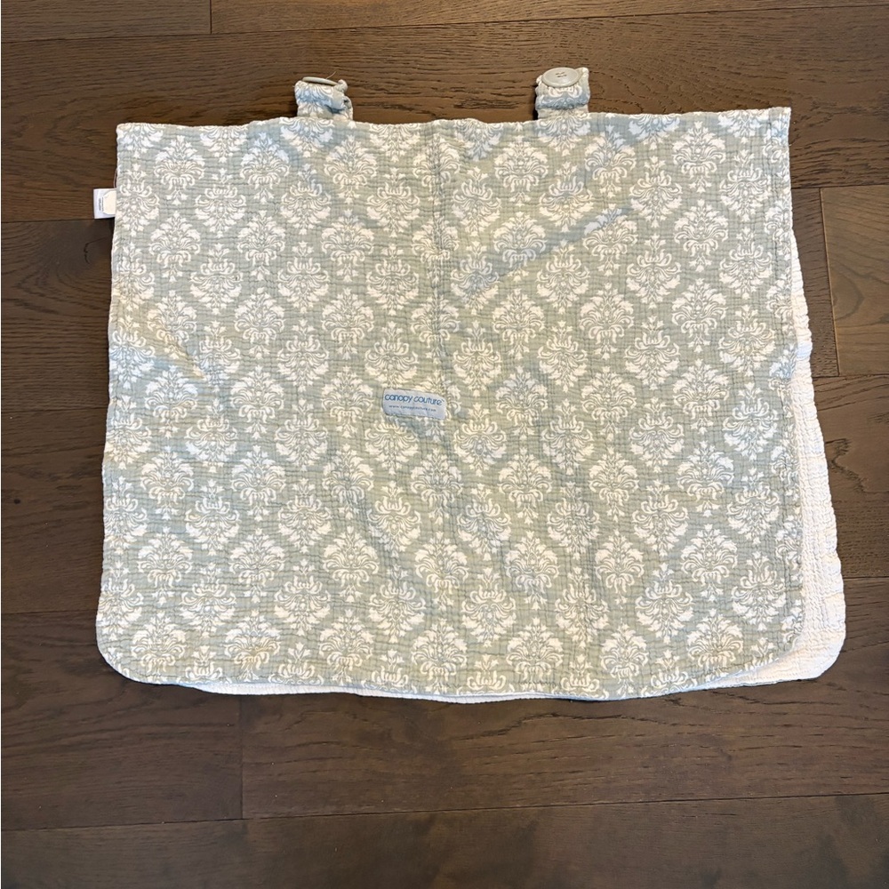 Canopy couture green & white infant car seat & stroller cover